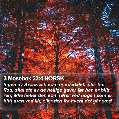 3 Mosebok 22:4 NORSK Bible Verse Image