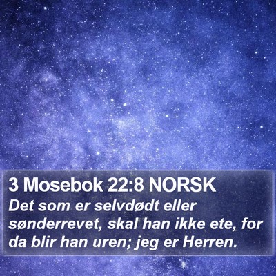 3 Mosebok 22:8 NORSK Bible Verse Image