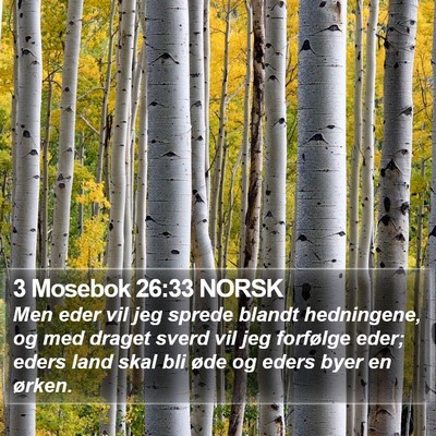 3 Mosebok 26:33 NORSK Bible Verse Image