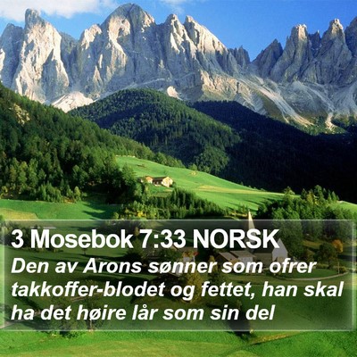3 Mosebok 7:33 NORSK Bible Verse Image