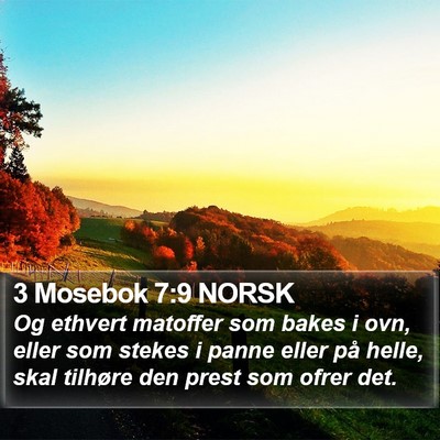 3 Mosebok 7:9 NORSK Bible Verse Image