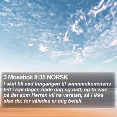 3 Mosebok 8:35 NORSK Bible Verse Image