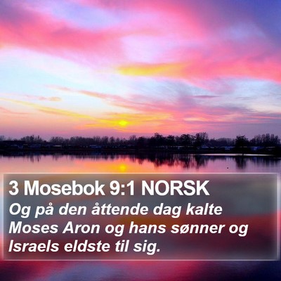 3 Mosebok 9:1 NORSK Bible Verse Image