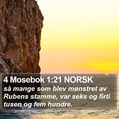 4 Mosebok 1:21 NORSK Bible Verse Image