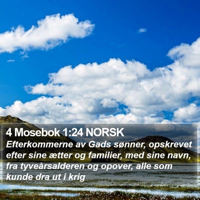 4 Mosebok 1:24 NORSK Bible Verse Image