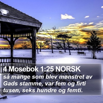 4 Mosebok 1:25 NORSK Bible Verse Image