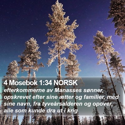4 Mosebok 1:34 NORSK Bible Verse Image