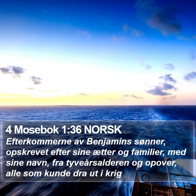4 Mosebok 1:36 NORSK Bible Verse Image