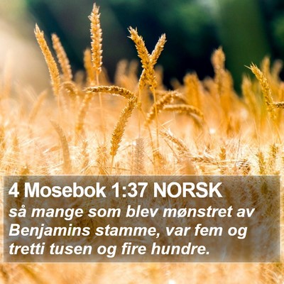 4 Mosebok 1:37 NORSK Bible Verse Image