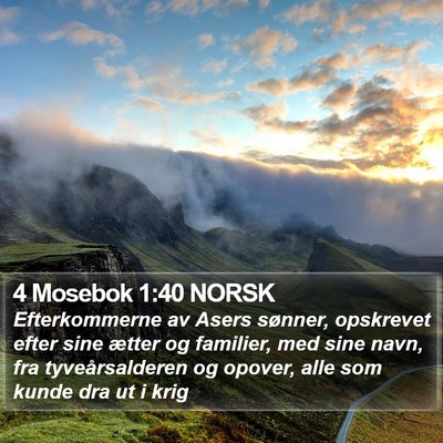 4 Mosebok 1:40 NORSK Bible Verse Image