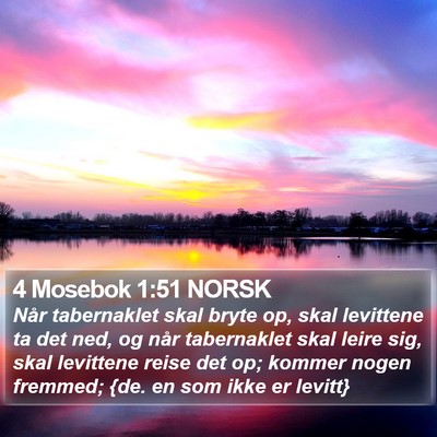 4 Mosebok 1:51 NORSK Bible Verse Image
