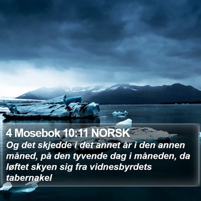 4 Mosebok 10:11 NORSK Bible Verse Image