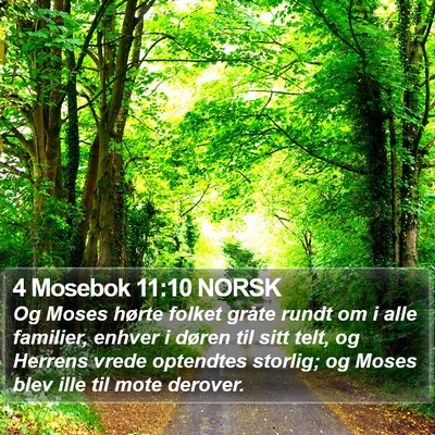4 Mosebok 11:10 NORSK Bible Verse Image
