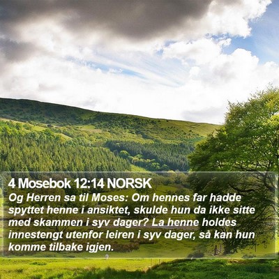 4 Mosebok 12:14 NORSK Bible Verse Image