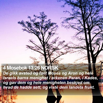4 Mosebok 13:26 NORSK Bible Verse Image