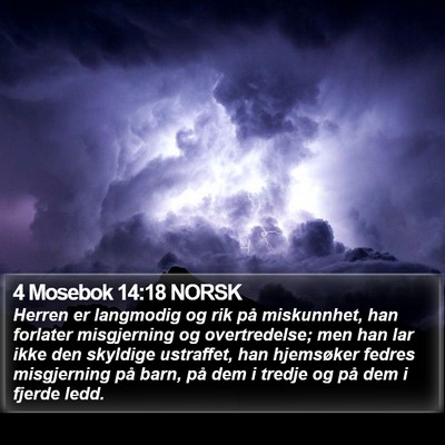 4 Mosebok 14:18 NORSK Bible Verse Image