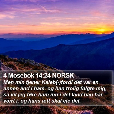 4 Mosebok 14:24 NORSK Bible Verse Image