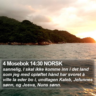 4 Mosebok 14:30 NORSK Bible Verse Image
