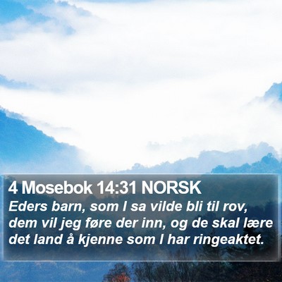 4 Mosebok 14:31 NORSK Bible Verse Image