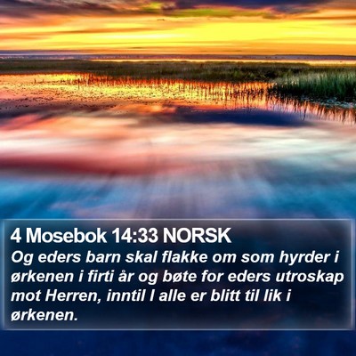 4 Mosebok 14:33 NORSK Bible Verse Image