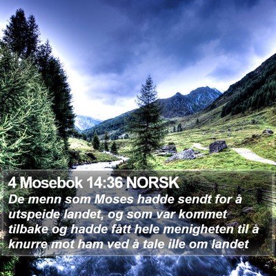 4 Mosebok 14:36 NORSK Bible Verse Image
