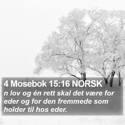4 Mosebok 15:16 NORSK Bible Verse Image
