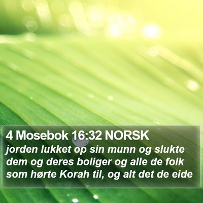 4 Mosebok 16:32 NORSK Bible Verse Image