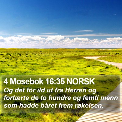 4 Mosebok 16:35 NORSK Bible Verse Image