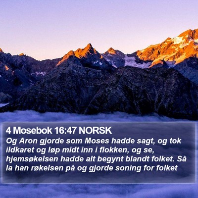 4 Mosebok 16:47 NORSK Bible Verse Image