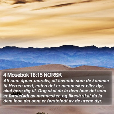 4 Mosebok 18:15 NORSK Bible Verse Image