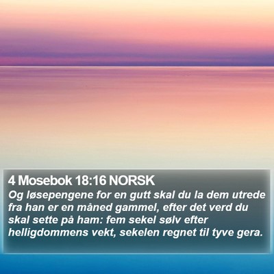 4 Mosebok 18:16 NORSK Bible Verse Image