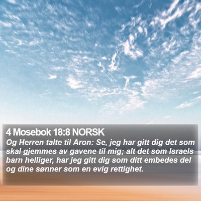 4 Mosebok 18:8 NORSK Bible Verse Image