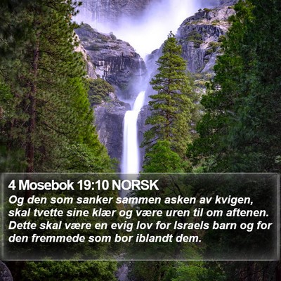 4 Mosebok 19:10 NORSK Bible Verse Image