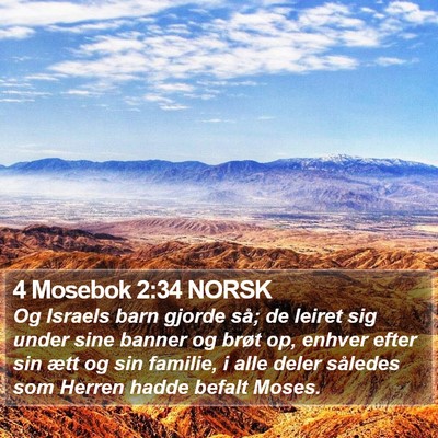 4 Mosebok 2:34 NORSK Bible Verse Image