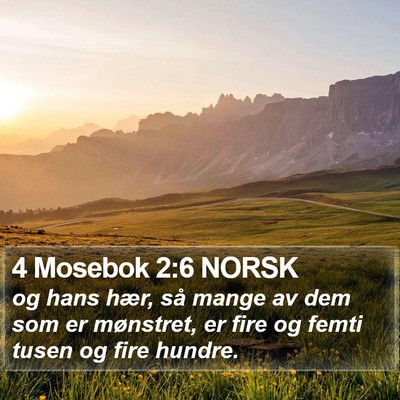 4 Mosebok 2:6 NORSK Bible Verse Image
