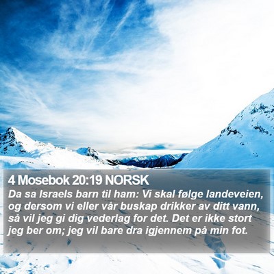 4 Mosebok 20:19 NORSK Bible Verse Image