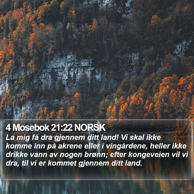 4 Mosebok 21:22 NORSK Bible Verse Image