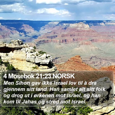 4 Mosebok 21:23 NORSK Bible Verse Image