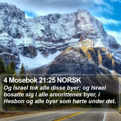 4 Mosebok 21:25 NORSK Bible Verse Image