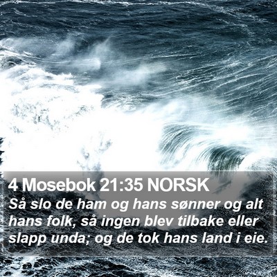 4 Mosebok 21:35 NORSK Bible Verse Image