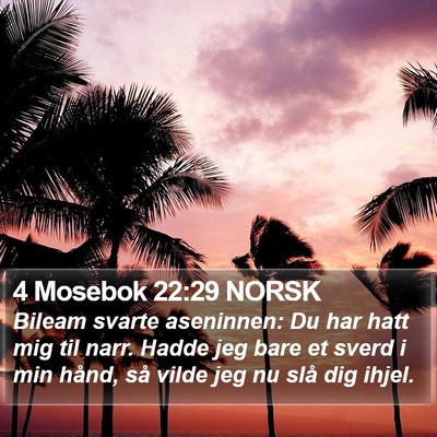 4 Mosebok 22:29 NORSK Bible Verse Image