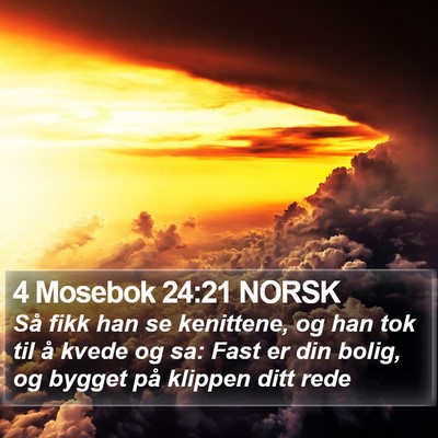 4 Mosebok 24:21 NORSK Bible Verse Image