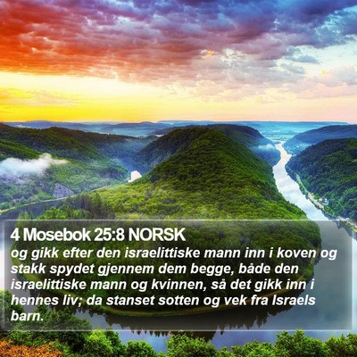 4 Mosebok 25:8 NORSK Bible Verse Image