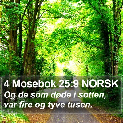 4 Mosebok 25:9 NORSK Bible Verse Image