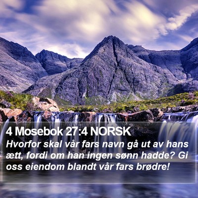 4 Mosebok 27:4 NORSK Bible Verse Image