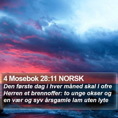4 Mosebok 28:11 NORSK Bible Verse Image
