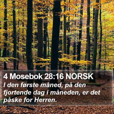 4 Mosebok 28:16 NORSK Bible Verse Image