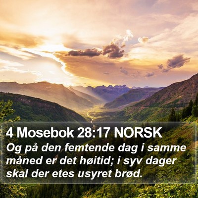 4 Mosebok 28:17 NORSK Bible Verse Image