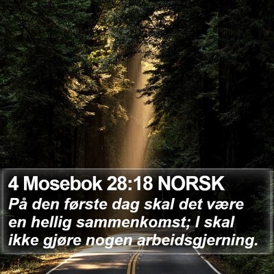 4 Mosebok 28:18 NORSK Bible Verse Image