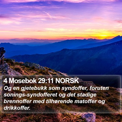 4 Mosebok 29:11 NORSK Bible Verse Image